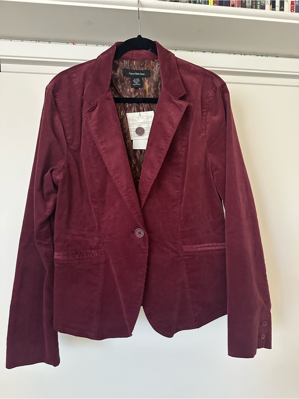 Calvin Klein Jeans Women's Wine Corduroy Blazer